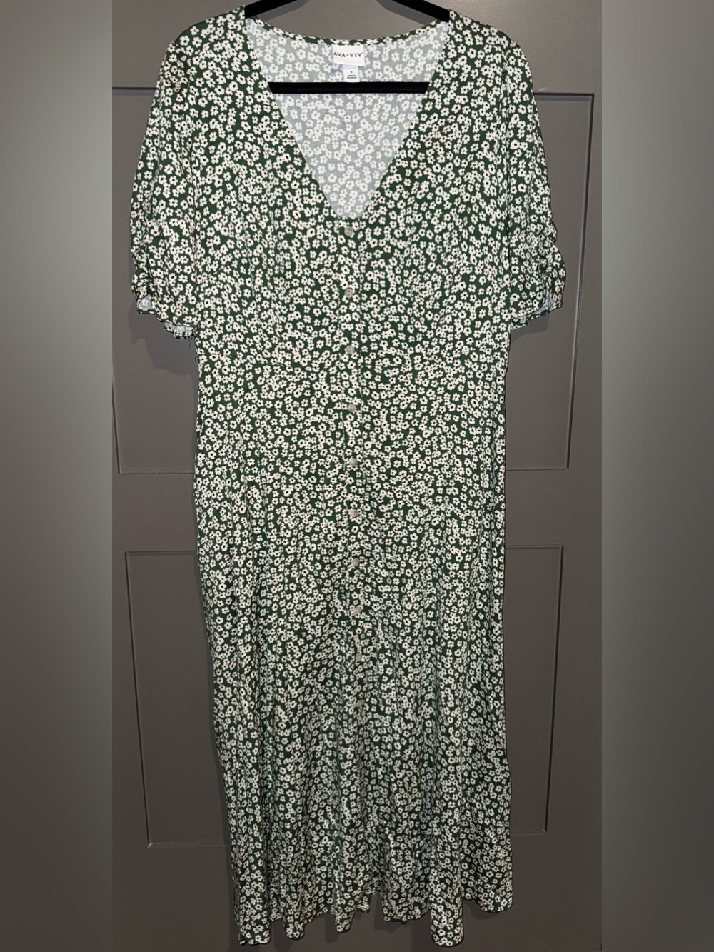 Ava & Viv Green Floral Midi Dress